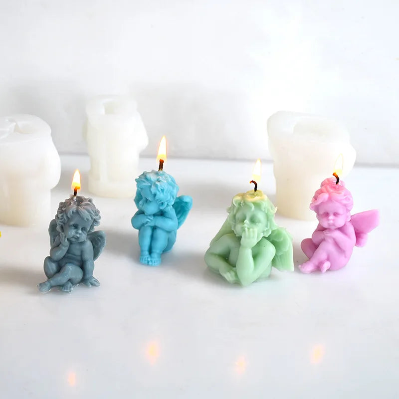 Lovely Angel Silicone Mold Aromatherapy Candle Plaster Making.