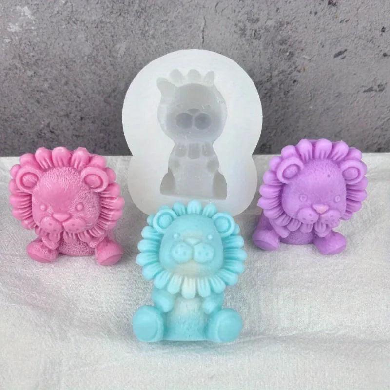 Lion Silicone Candle Mold Size: 7.2*6*3