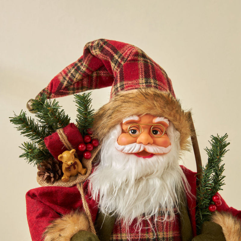 Grandi bambole di Babbo Natale decorative da 60 cm, Babbo Natale in piedi.