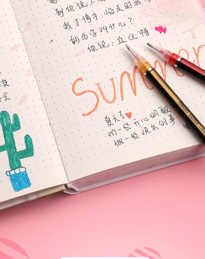 Penne gel con glitter metallizzati e ricariche per penne per la scuola, 12/24 pezzi