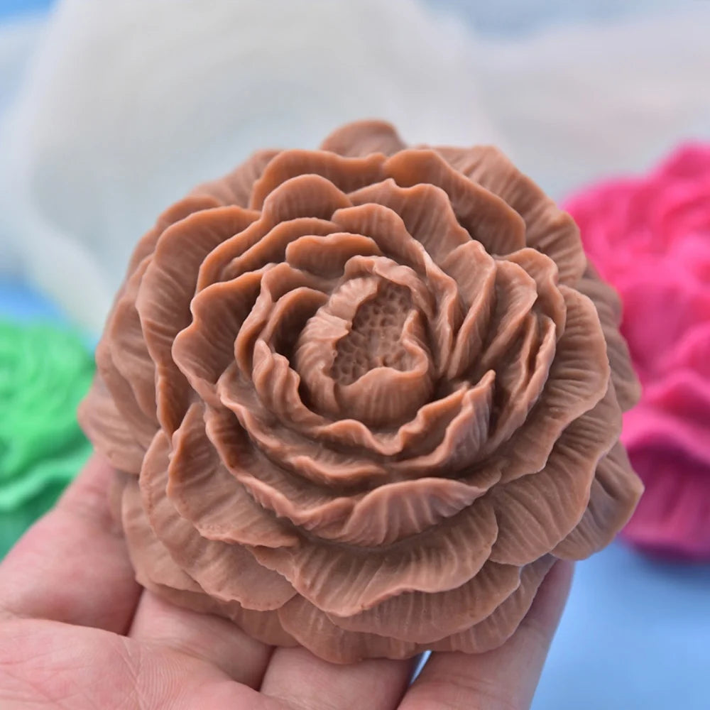 Peony Candle Silicone Mold Size: 9.6*4.5cm