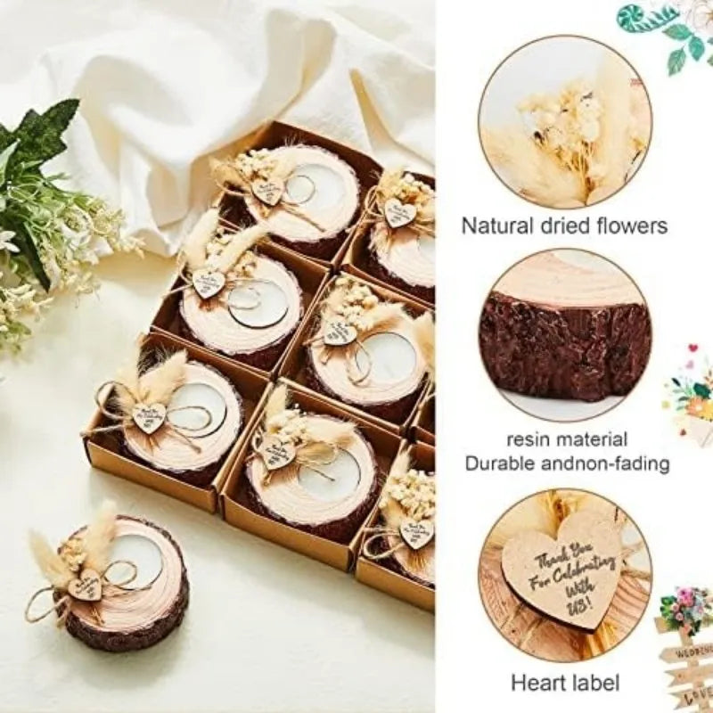 Guest Gift Candles Wedding Wooden Tealight Candle Holders 10/15/20 Pieces Gifts Party Favors
