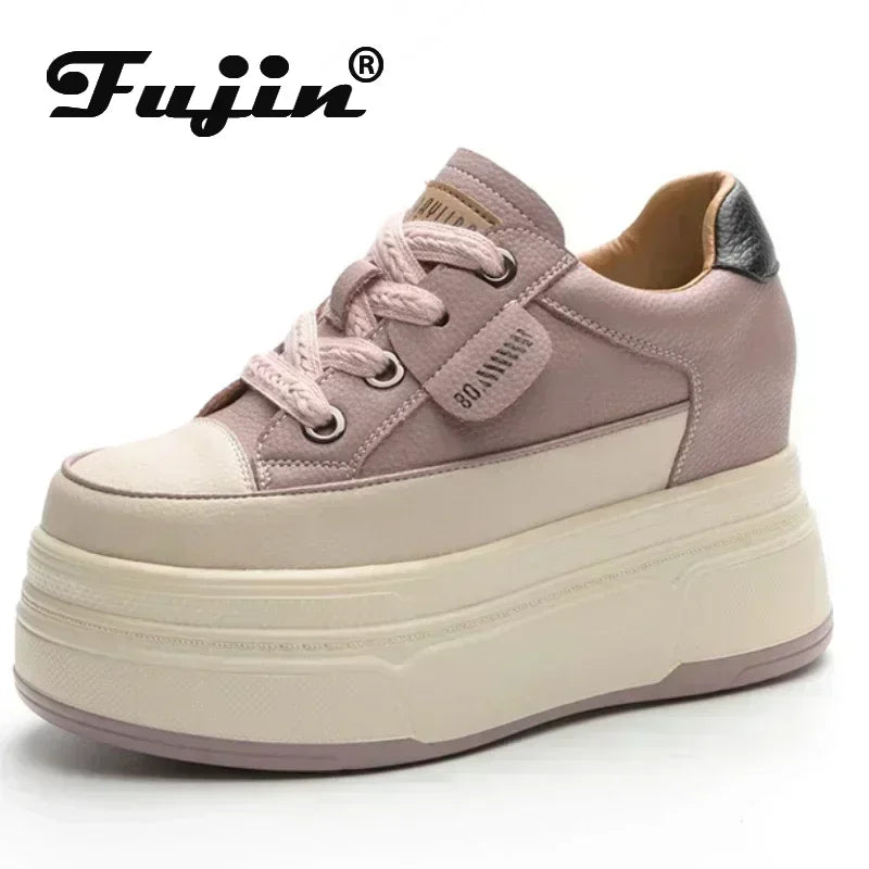 Fujin platform sneakers for women Genuine Leather