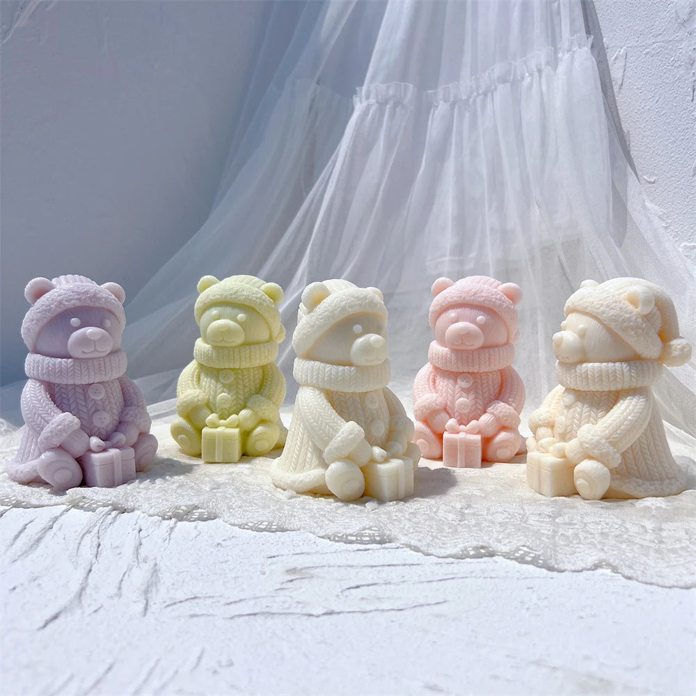 Cute Bear Scented Soy Wax Candle Mold
