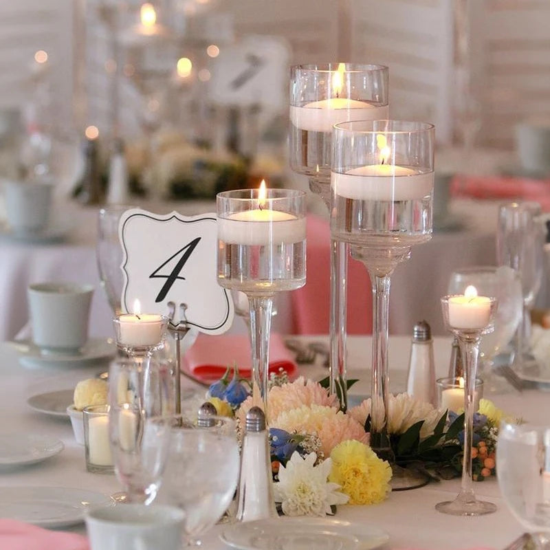 Portable Glass Candle Holder Bar Cup Tea Light