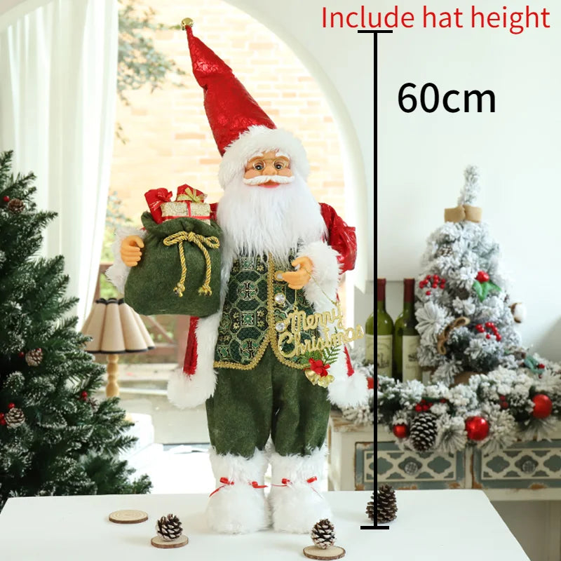 Grandi bambole di Babbo Natale decorative da 60 cm, Babbo Natale in piedi.
