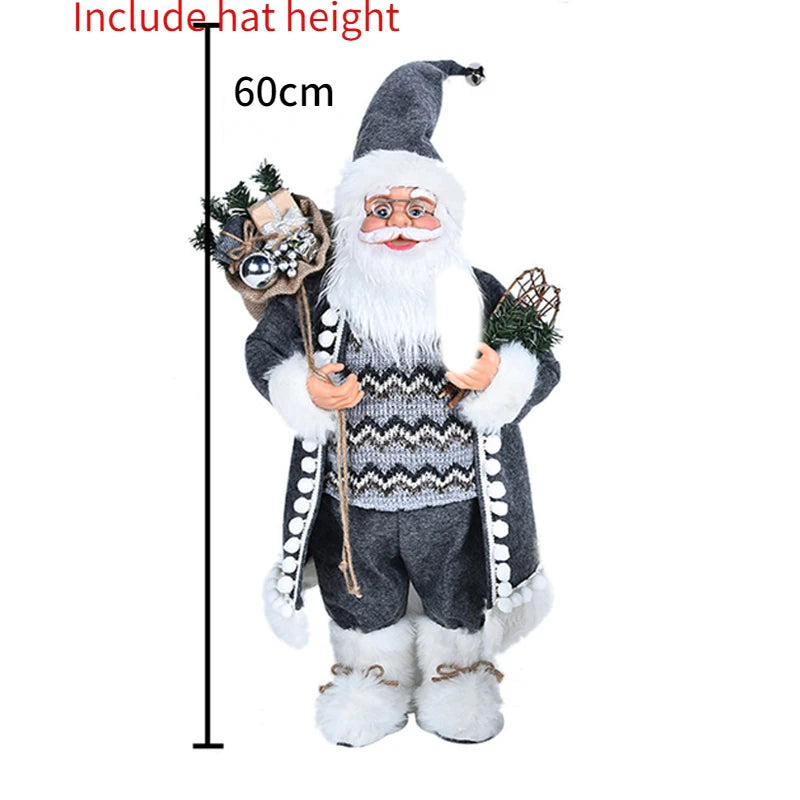 Grandi bambole di Babbo Natale decorative da 60 cm, Babbo Natale in piedi.