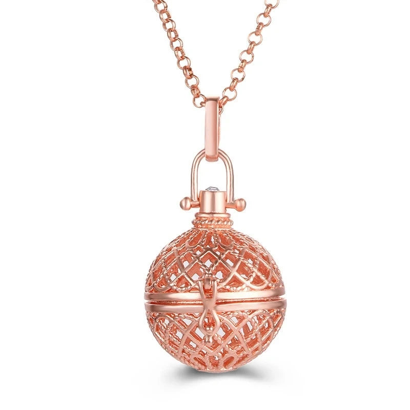 Collana con medaglione con campanellino musicale e chiamata a sfera degli angeli, collana vintage per la gravidanza.