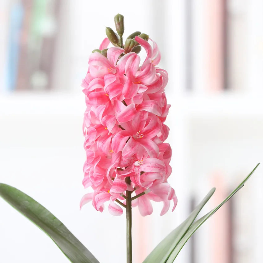 Hyacinth Single Branch With Leaf 3D Artificial Flower.