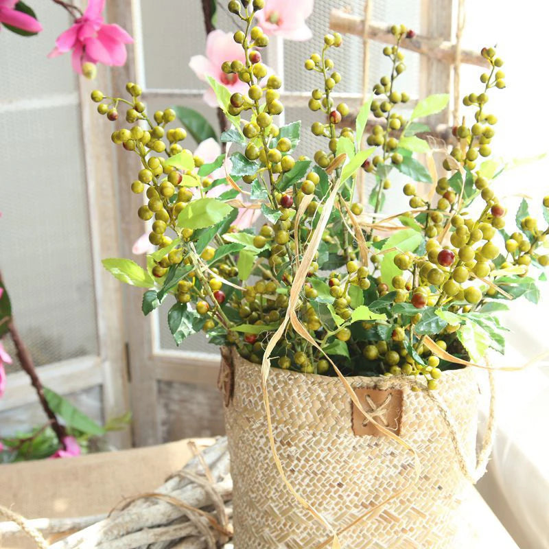 Ramo de flores artificiales, flores secas, decoración navideña para el hogar, bayas, 2025