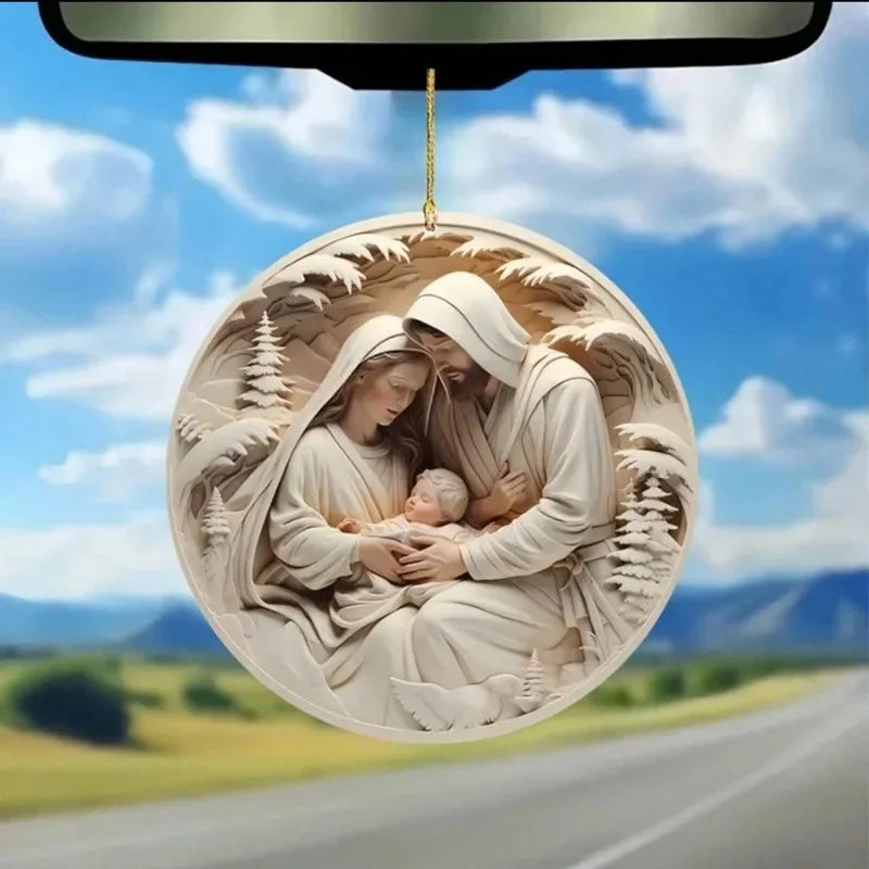 Adorno navideño 3D de Cristo Jesús para el árbol de Navidad