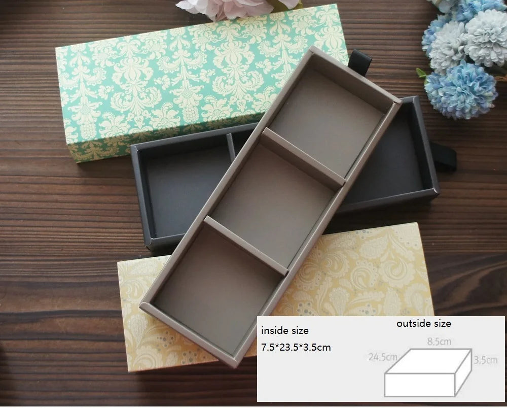 Elegant Blue Yellow Flower Pattern 3 Size 10 Set Gifts Packing