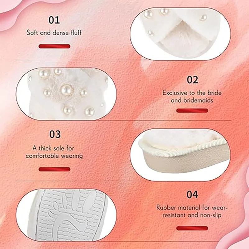 Ciabatte da sposa con perle per matrimonio