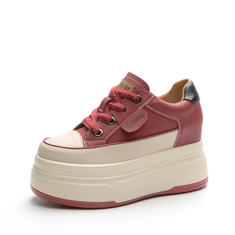 Sneakers con plateau Fujin da donna in vera pelle