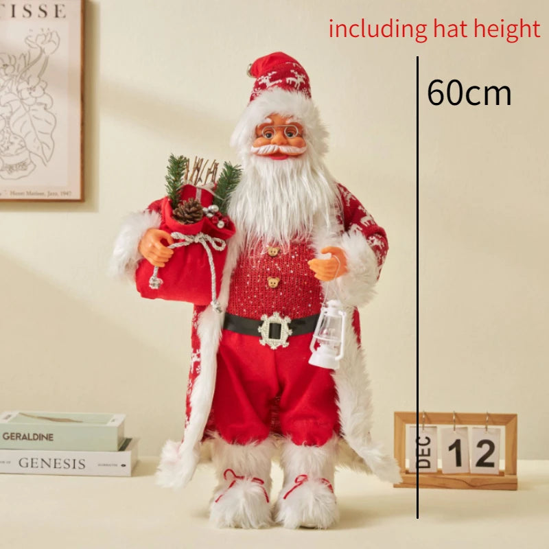Grandi bambole di Babbo Natale decorative da 60 cm, Babbo Natale in piedi.