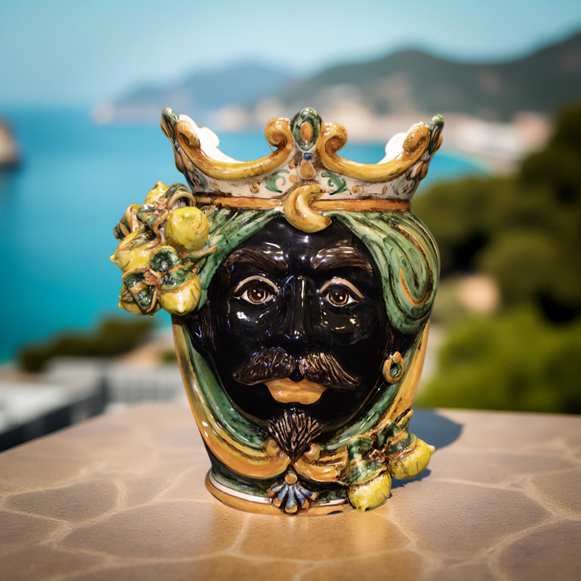 Testa h 25 limoni verde/arancio maschio moro