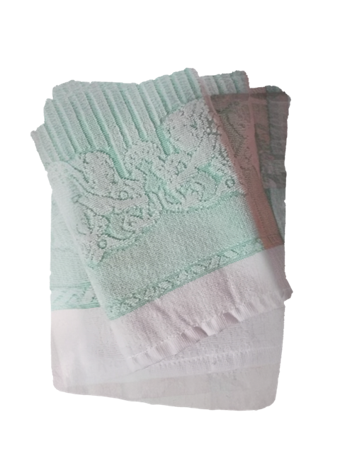 Set Spugna Angioletti 1+1 in Cotone Egiziano Jacquard