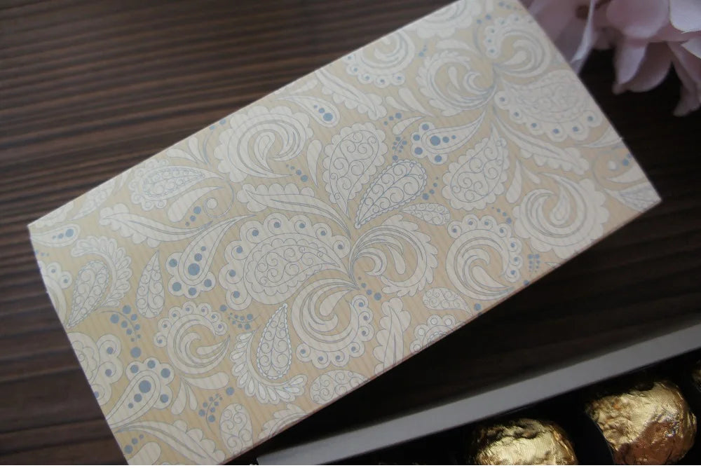 Elegant Blue Yellow Flower Pattern 3 Size 10 Set Gifts Packing