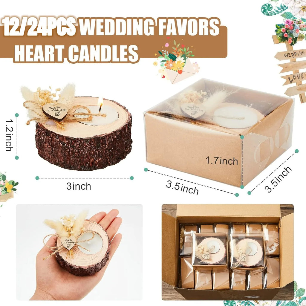 Guest Gift Candles Wedding Wooden Tealight Candle Holders 10/15/20 Pieces Gifts Party Favors