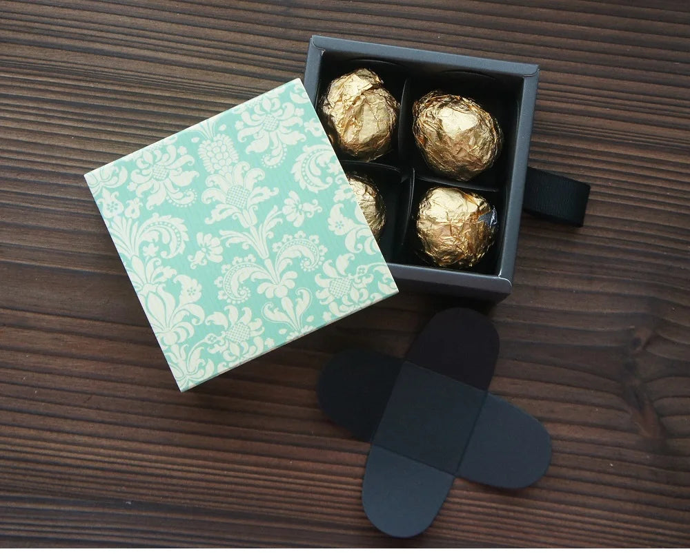 Elegant Blue Yellow Flower Pattern 3 Size 10 Set Gifts Packing