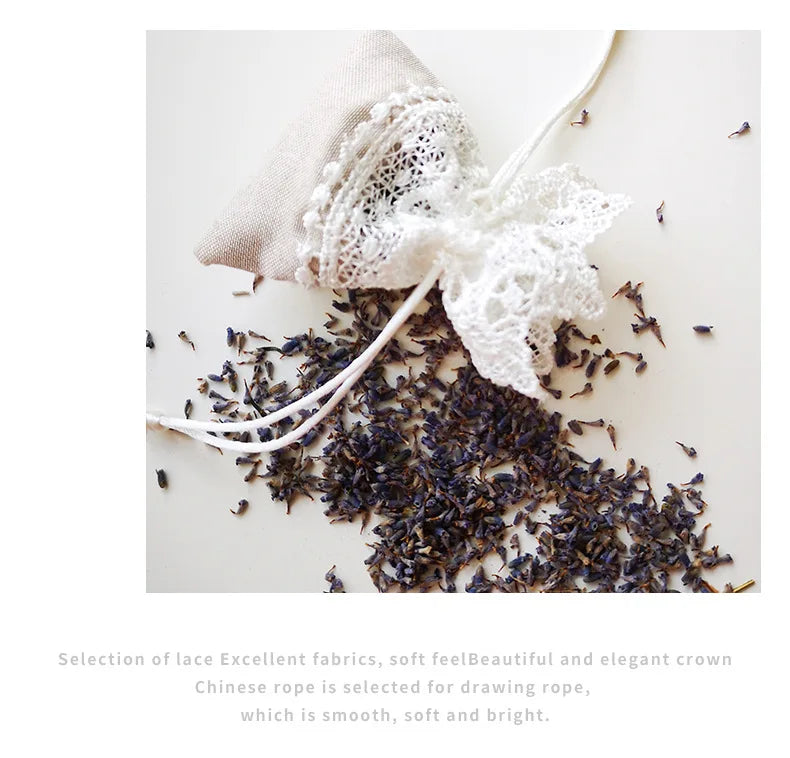 White Lace Embroidery Candy Gift Bag with Drawstring 10 pcs.