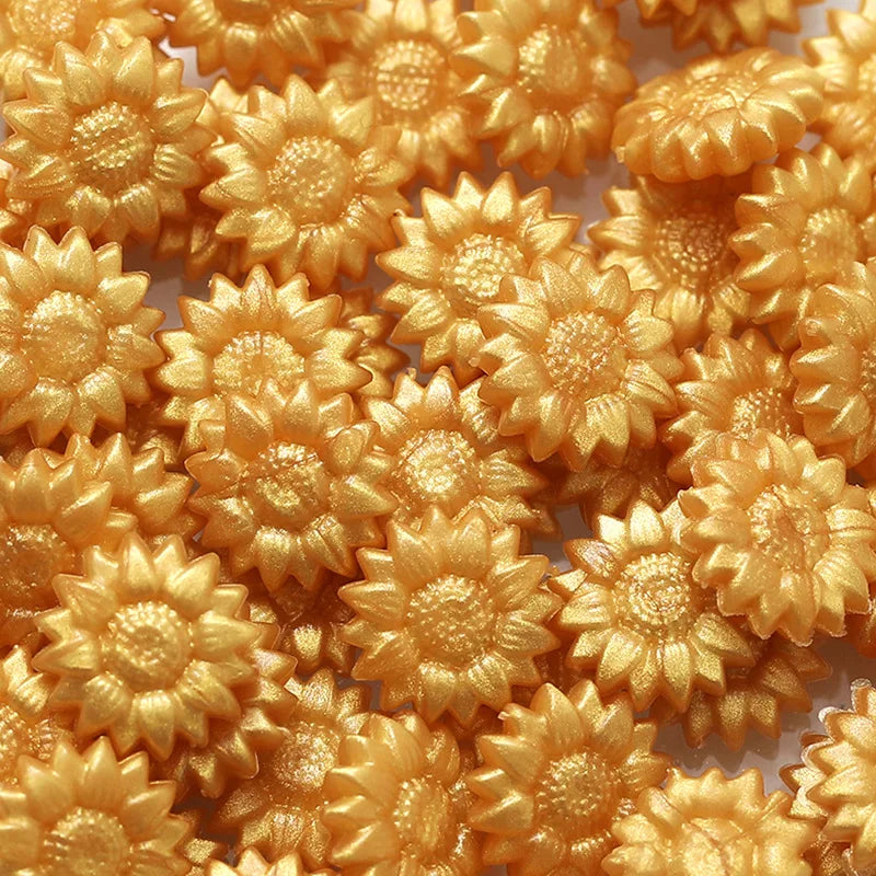 Timbro di ceralacca a forma di girasole, perline, 100 pezzi, stile retrò