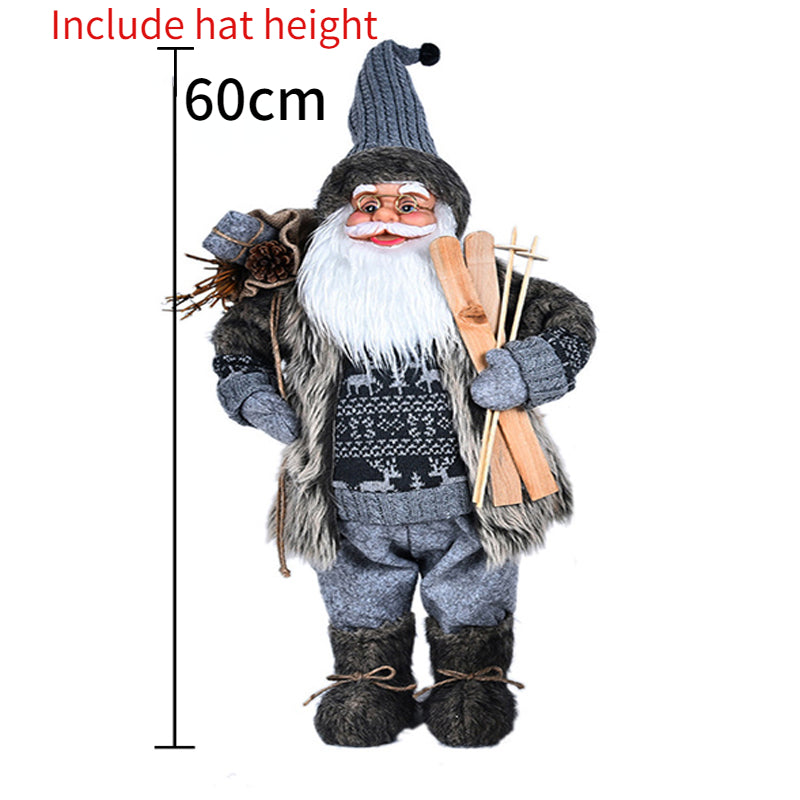 Grandi bambole di Babbo Natale decorative da 60 cm, Babbo Natale in piedi.