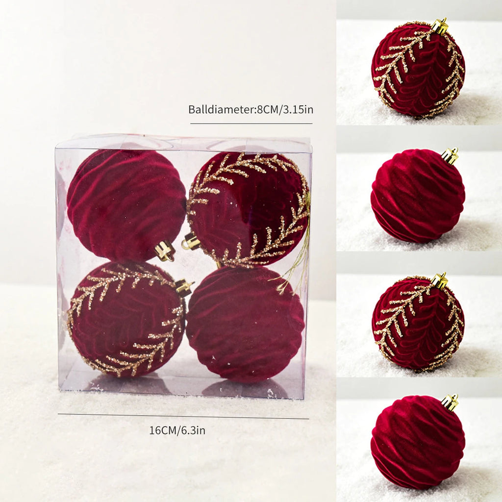 Christmas balls tree ornaments decorations painted balls red.