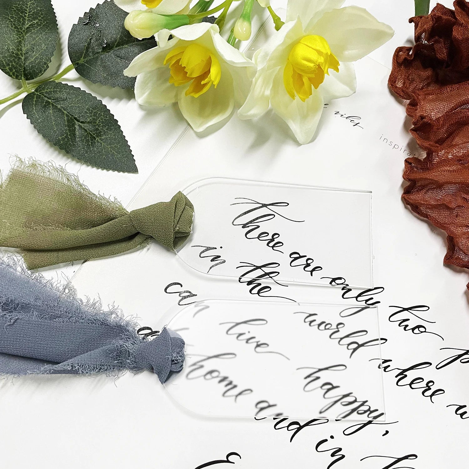 Segnaposto per matrimonio in acrilico, con etichetta in acrilico satinato, arco da 10/20/50 pezzi