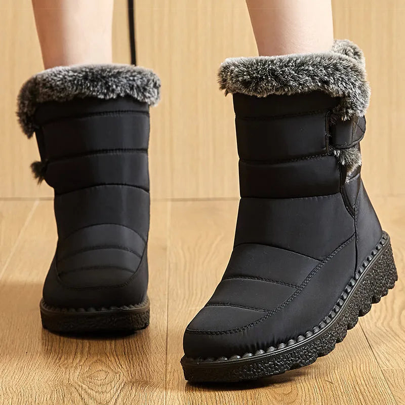Woman Winter Boots Ankle Low Heels Botas Mujer Waterproof Snow Boots