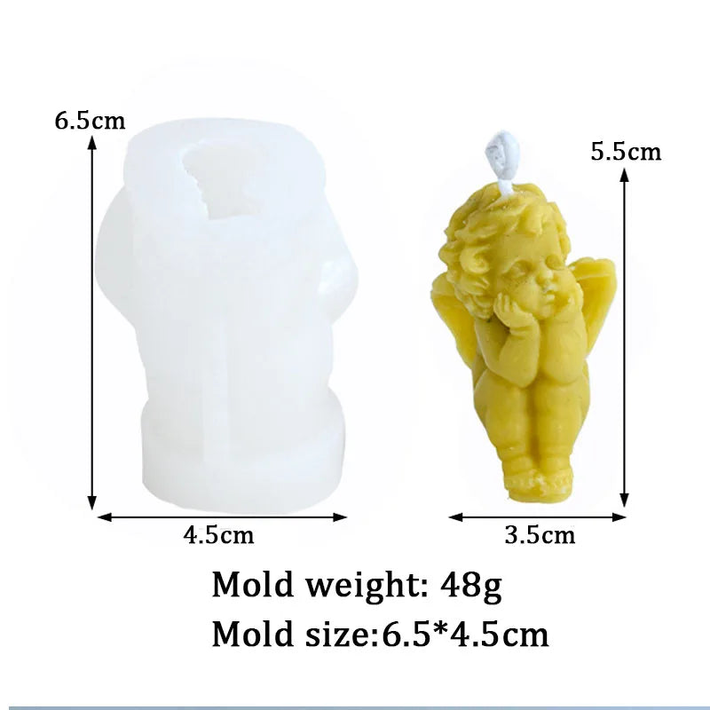Lovely Angel Silicone Mold Aromatherapy Candle Plaster Making.