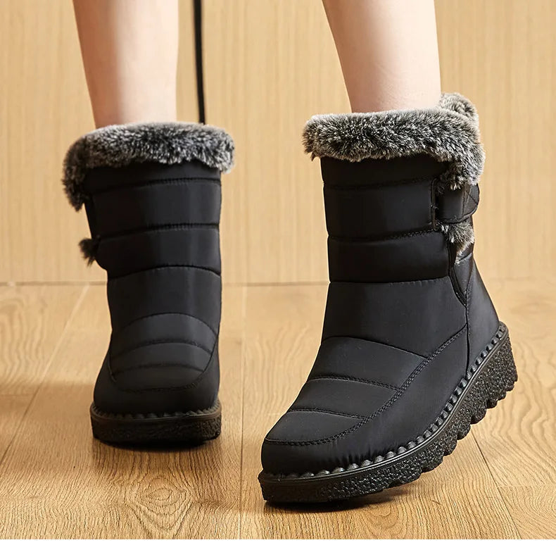 Woman Winter Boots Ankle Low Heels Botas Mujer Waterproof Snow Boots