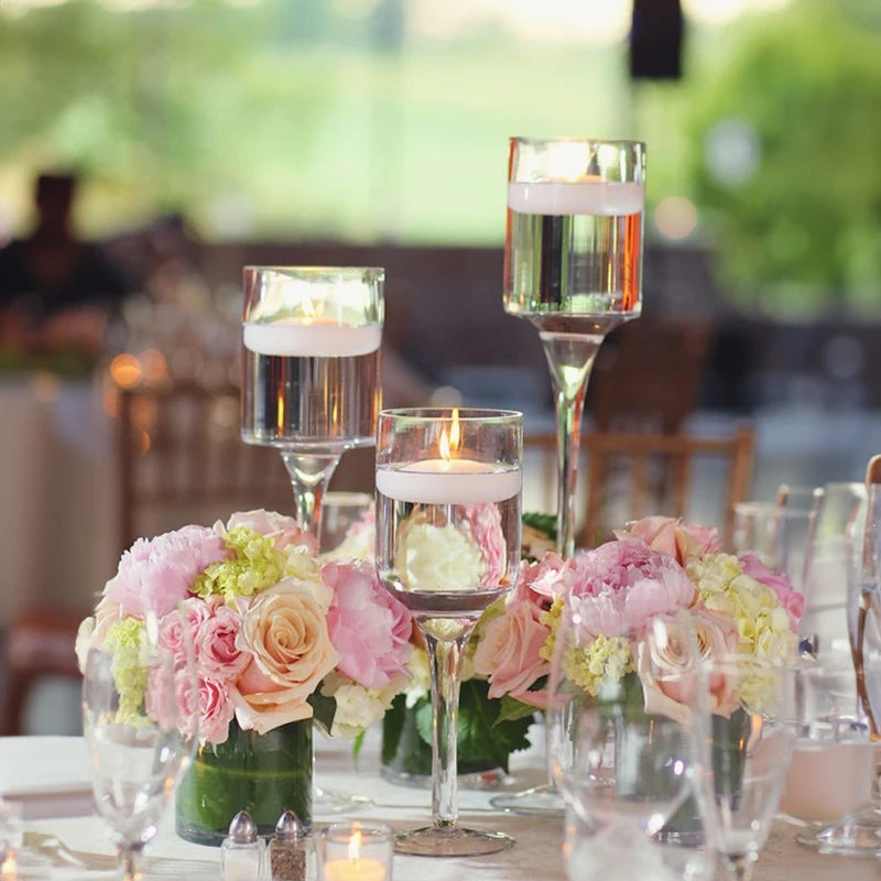 Portable Glass Candle Holder Bar Cup Tea Light