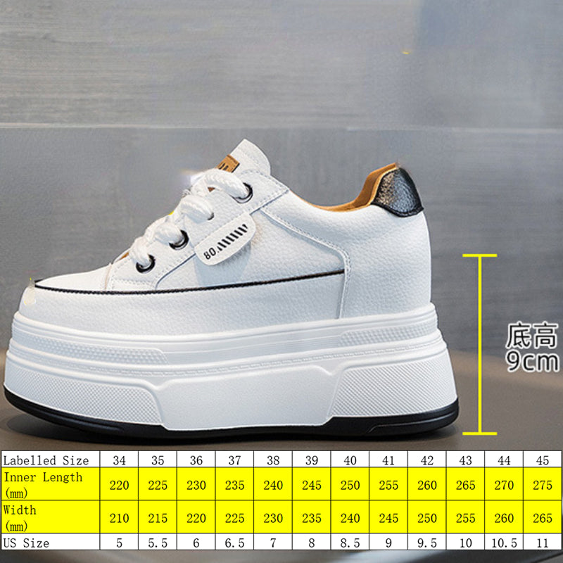 Sneakers con plateau Fujin da donna in vera pelle