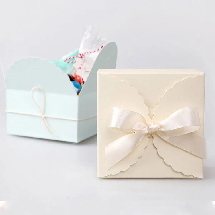 Wave Solid Kraft Paper Candy Box 10/20Pcs Wedding Favor Gift Box.