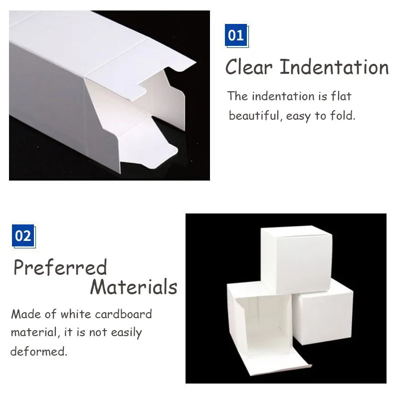 White Cardboard Packaging Box Multi Size 50pcs.