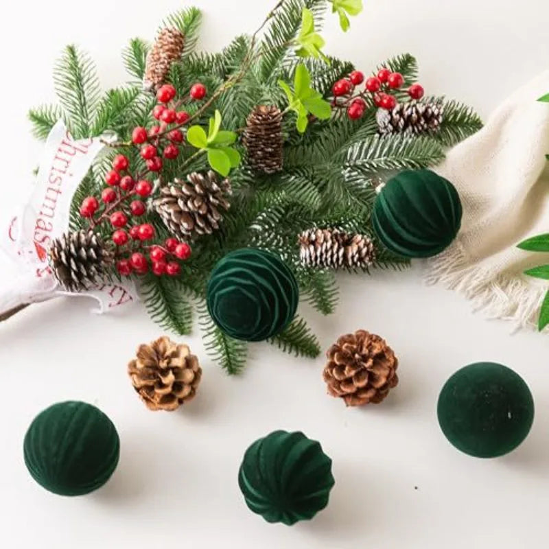 Palline di Natale in velluto, decorazione per albero di Natale da 6 cm.