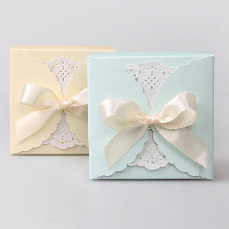 Wave Solid Kraft Paper Candy Box 10/20Pcs Wedding Favor Gift Box.