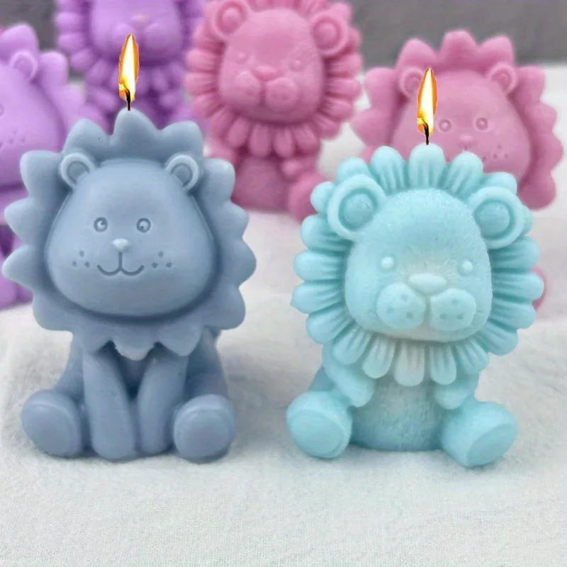 Lion Silicone Candle Mold Size: 7.2*6*3