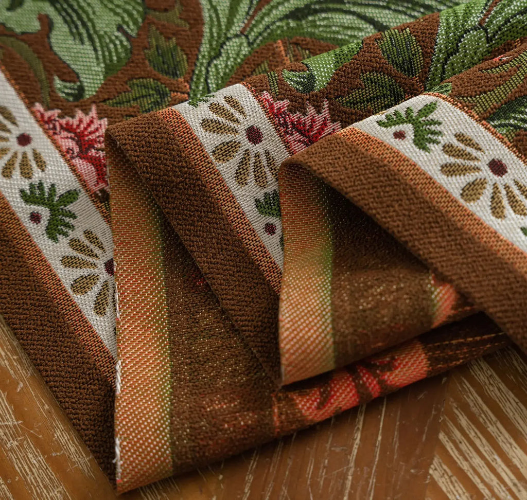 Plant Flower Table Runner with Tassels Jacquard Living Room