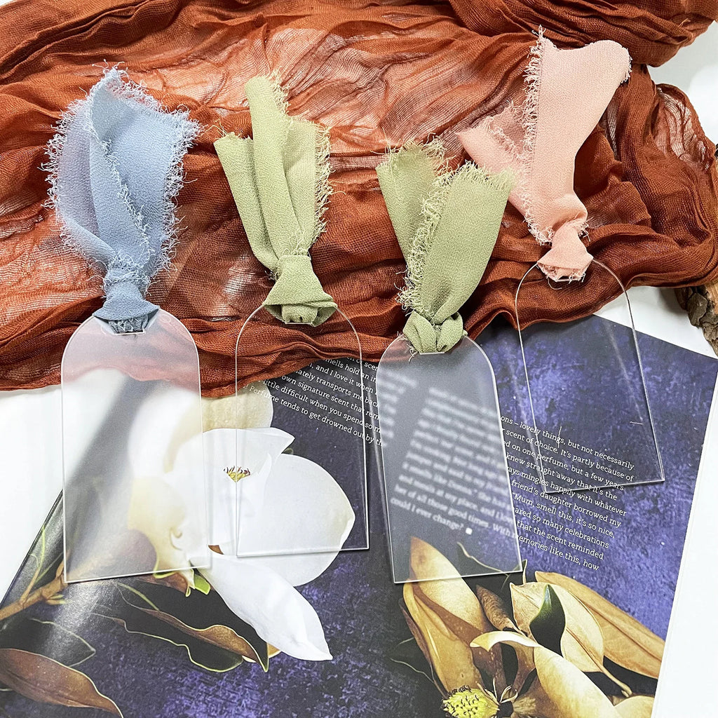 Tarjeta de lugar de boda de acrílico con arco de etiqueta de nombre de acrílico esmerilado, 10/20/50 piezas