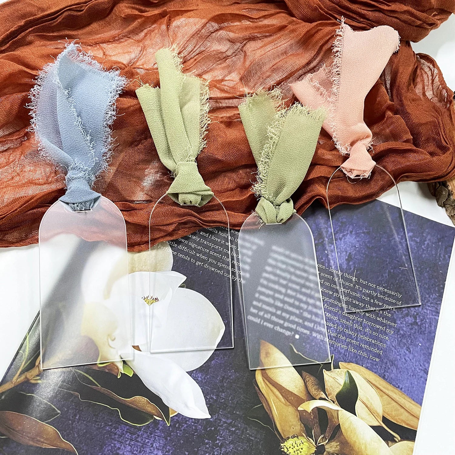 Segnaposto per matrimonio in acrilico, con etichetta in acrilico satinato, arco da 10/20/50 pezzi