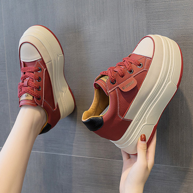 Sneakers con plateau Fujin da donna in vera pelle