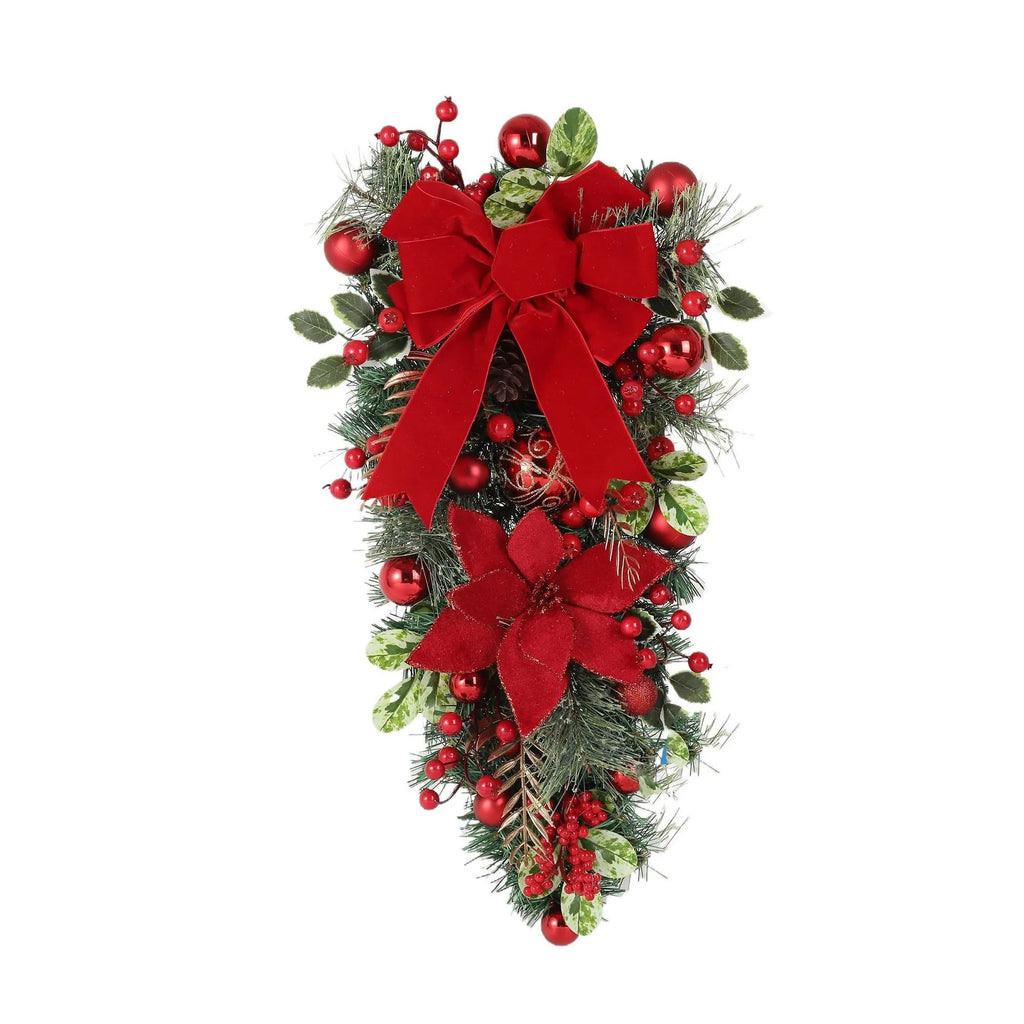 Christmas Wreath for Front Door Window Artificial Wreath Garland.
