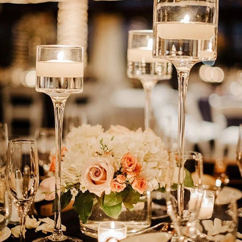 Portable Glass Candle Holder Bar Cup Tea Light