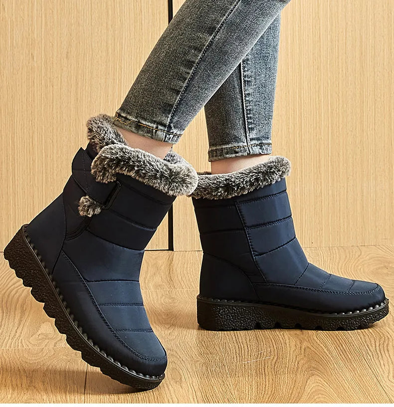 Woman Winter Boots Ankle Low Heels Botas Mujer Waterproof Snow Boots