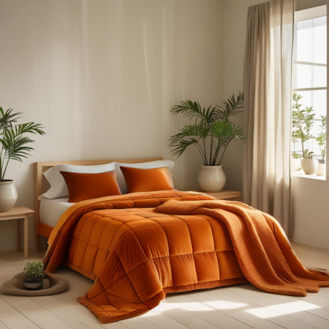 Trapunta Glenda in velluto di cotone trapuntatura a cassettoni