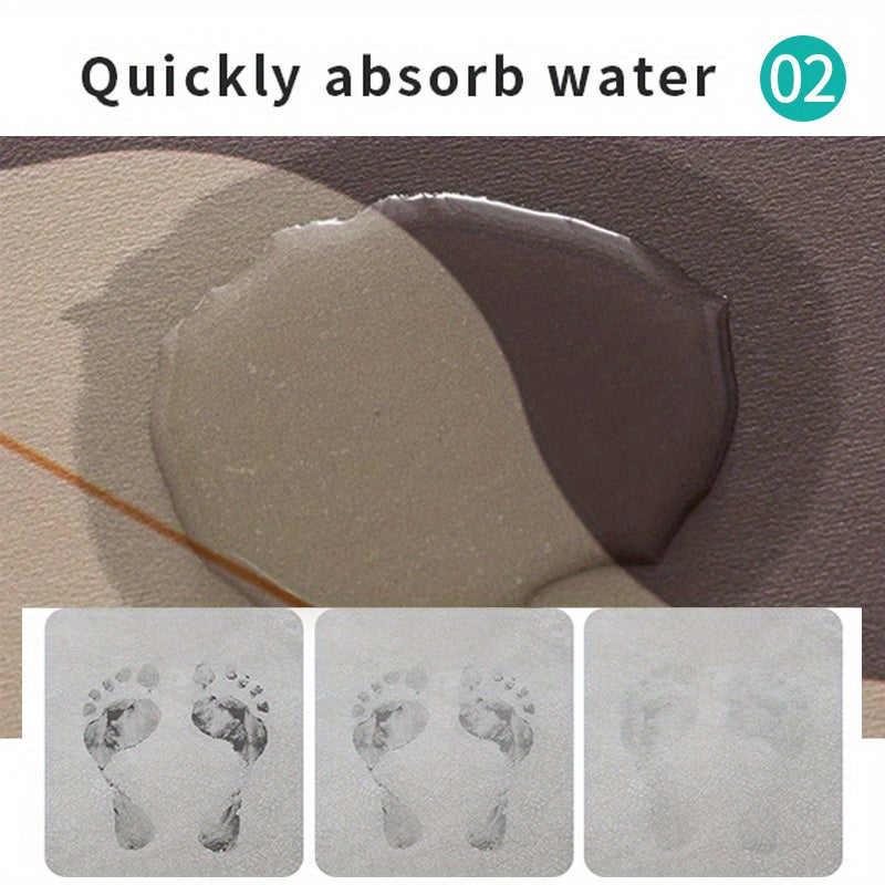 Tappetino in terra in stile vintage: tappetino di sicurezza antiscivolo ultra assorbente per bagno e cucina, impedisce lo scivolamento.