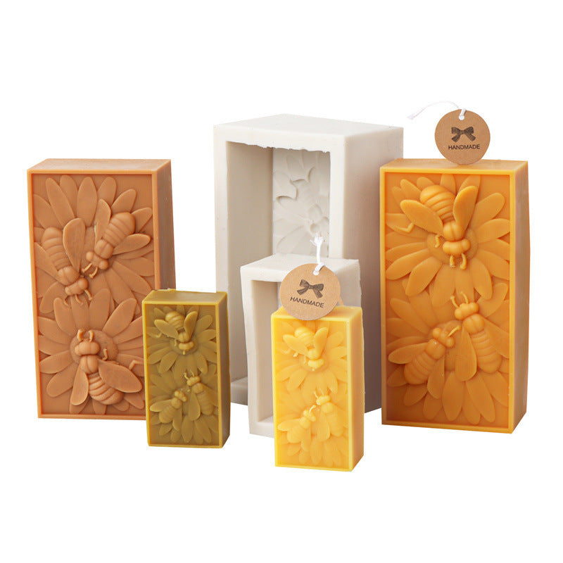 Candle Mold Silicone 3 Bees Beeswax Block
