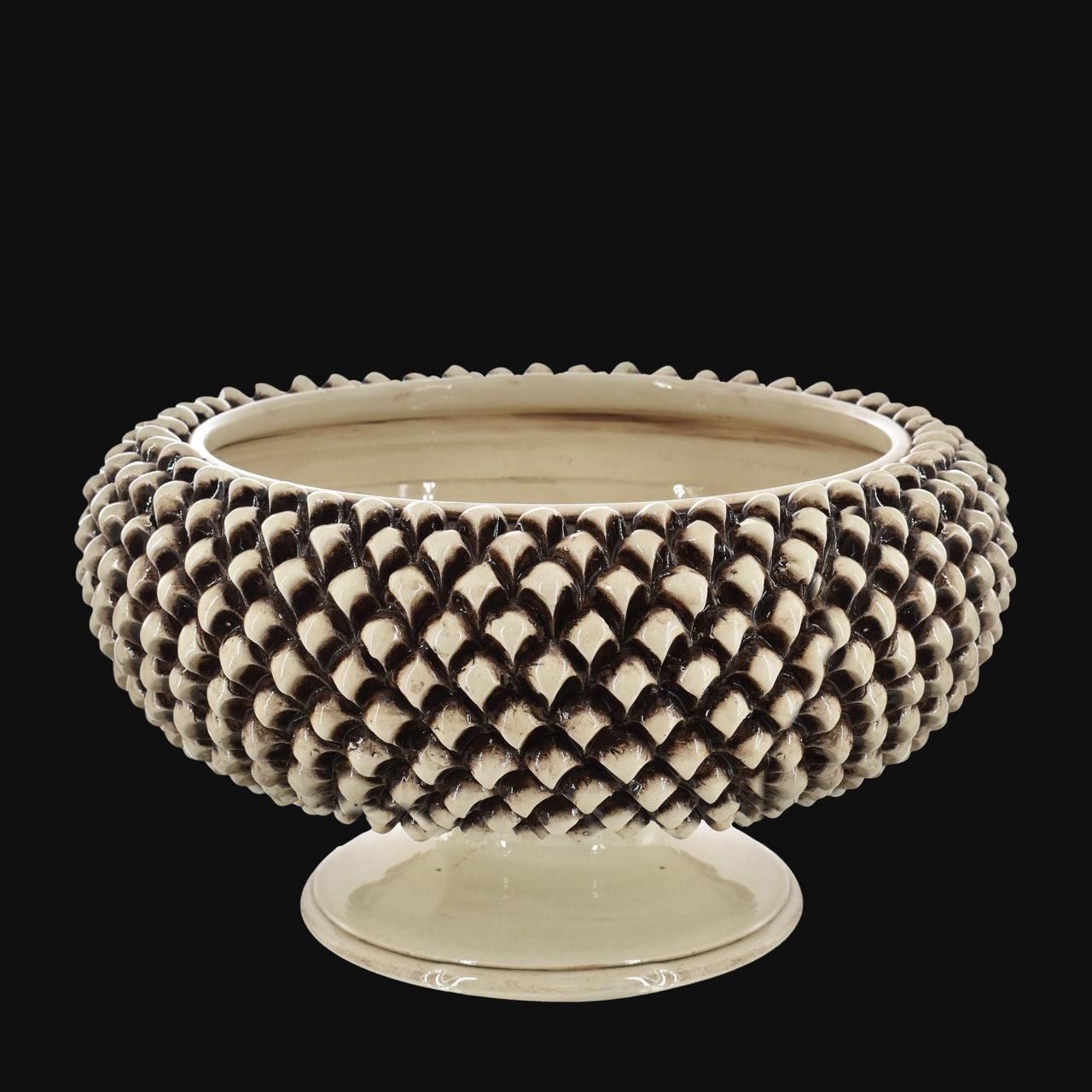 Alzata a Pigna d. 25/33 cm Madreperla Antichizzato aus Keramik von Caltagirone